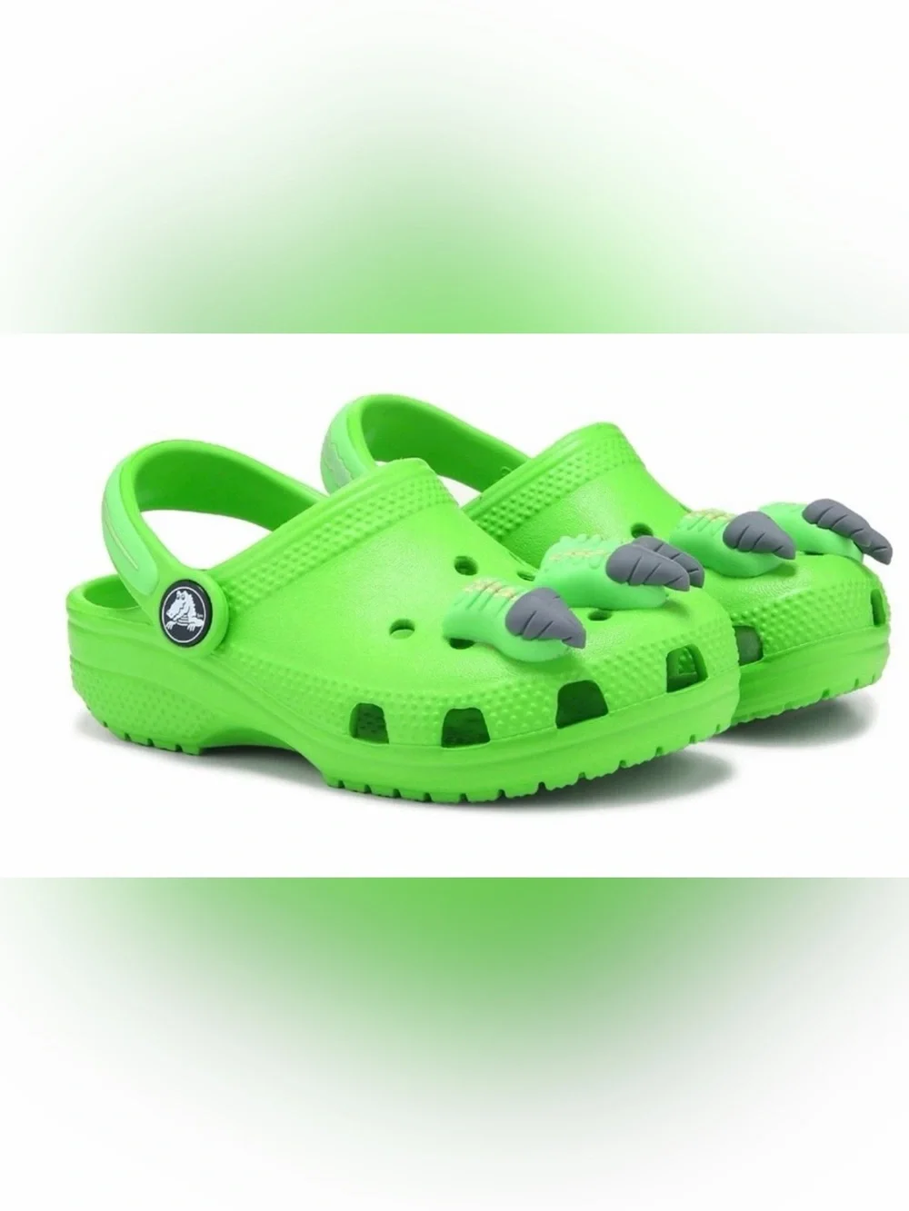 Crocs Kids Classic IAM Dinosaur Slip on Green Clogs!!(C4)